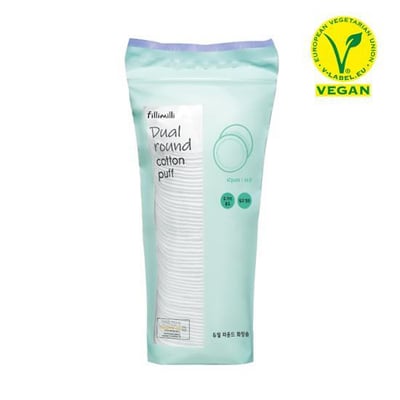 FILLIMILLI Dual Round Cotton Puff 60P (1+1)