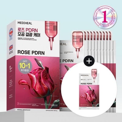Rose PDRN Essential Mask Sheet 10ea Set (+ 1ea) - Image 1