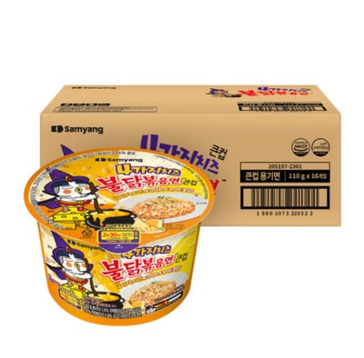 Quattro Cheese Buldak Hot Chicken Stir-Fried Cup Noodles 110g x 16 pack - Image 1